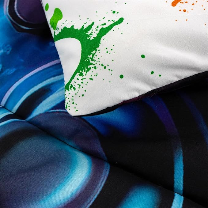 NTBED Game Console Comforter Set for Boys Girls Kids Space Universe Gaming Geometric Lightweight Microfiber Gamer Bedding Sets (Multi, Queen) - LeafyLoom