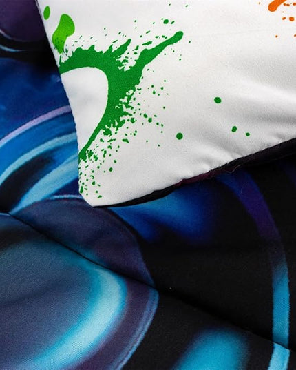 NTBED Game Console Comforter Set for Boys Girls Kids Space Universe Gaming Geometric Lightweight Microfiber Gamer Bedding Sets (Multi, Full) - LeafyLoom