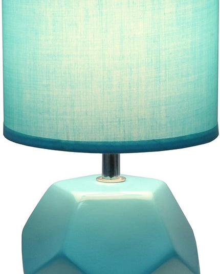 Simple Designs LT2065-BLU Round Prism Mini Table Lamp with Matching Fabric Shade Blue (Pack of 24) - LeafyLoom