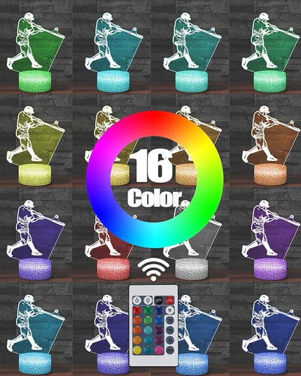 Baseball Gifts for Boys, Baseball Night Light with 16 Colors Remote Touch Adjustable Baseball Decor Toys Birthday Gifts for Boys - LeafyLoom