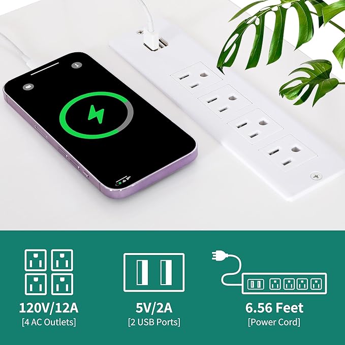 YITAHOME L Shaped Desk with Power Outlets & Hutch, Computer Desk with Drawers & LED Lights, Reversible Corner Office Desk with Printer Stand for Home Office, White - LeafyLoom