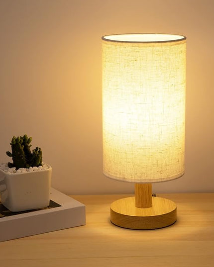 Table Lamp for Bedroom - Small Beside Touch Lamps for Night Stands Home Office - Minimalist Design Warm Light Mini Boho Lamp - Fits in Kids,Living,Nursey Room,College Dorm - Awesome Gift Choice - LeafyLoom