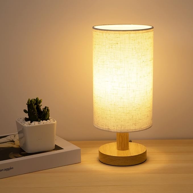 Table Lamp for Bedroom - Small Beside Touch Lamps for Night Stands Home Office - Minimalist Design Warm Light Mini Boho Lamp - Fits in Kids,Living,Nursey Room,College Dorm - Awesome Gift Choice - LeafyLoom