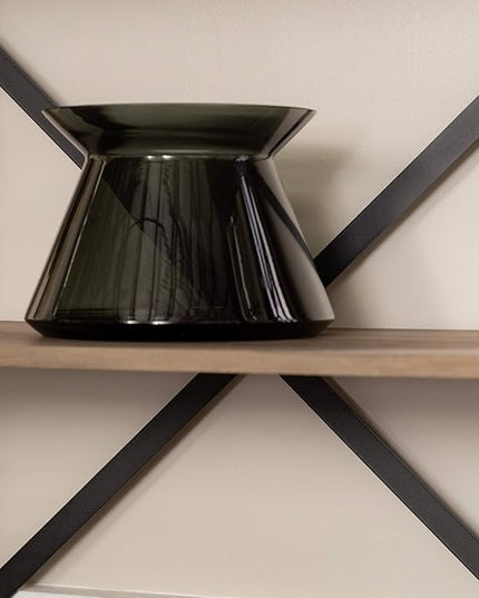 Walker Edison Andersen Urban Industrial Metal X Back 4 tier Bookshelf, 64 Inch, Grey Wash - LeafyLoom