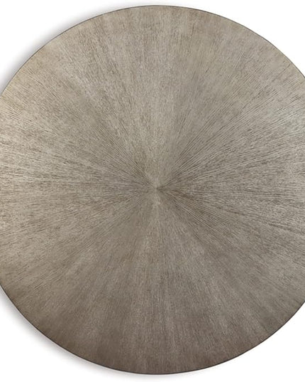 Signature Design by Ashley Ranoka Contemporary Round 42" Coffee Table, Metallic & Goldtone Finish - LeafyLoom