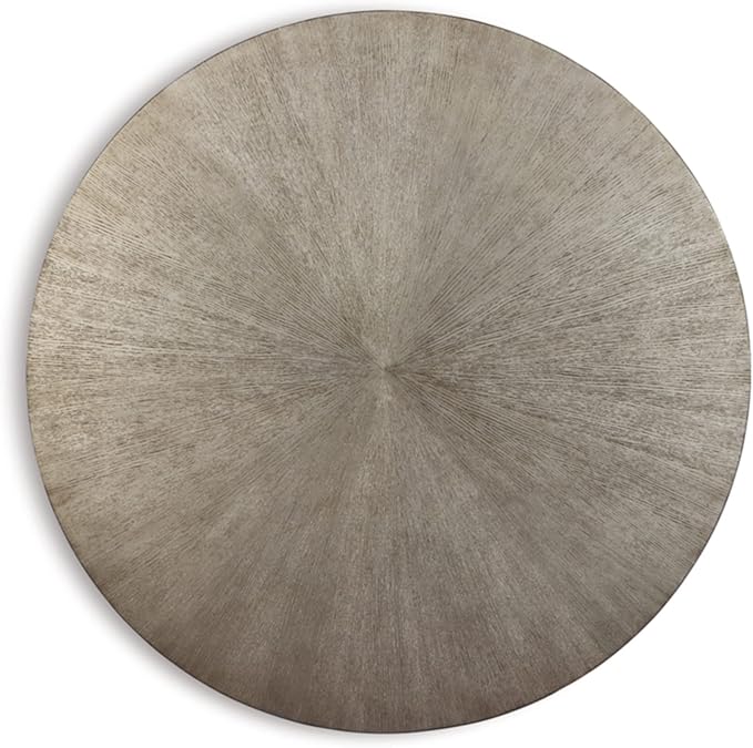 Signature Design by Ashley Ranoka Contemporary Round 42" Coffee Table, Metallic & Goldtone Finish - LeafyLoom