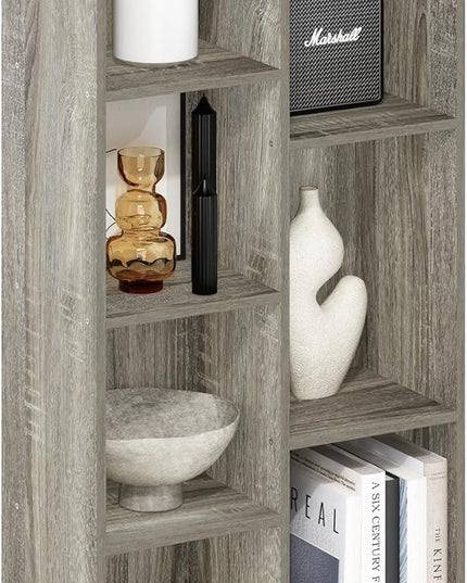 Furinno Luder 7-Cube Reversible Open Shelf, French Oak - LeafyLoom
