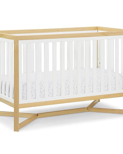 Delta Children Tribeca 4-in-1 Baby Convertible Crib, Bianca White/Natural - LeafyLoom