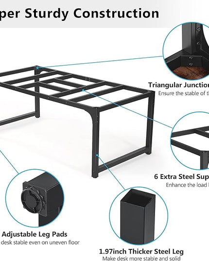 Tribesigns Modern Computer Desk, 70.8 x 35.4 inch Large Executive Office Desk Computer Table Study Writing Desk Workstation for Home Office,Rustic/Black - LeafyLoom