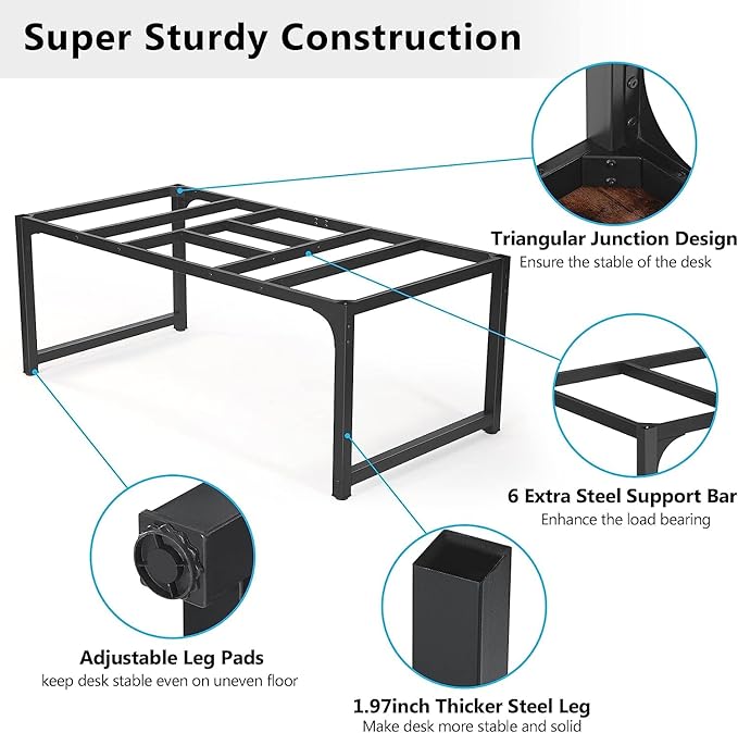Tribesigns Modern Computer Desk, 70.8 x 35.4 inch Large Executive Office Desk Computer Table Study Writing Desk Workstation for Home Office,Rustic/Black - LeafyLoom