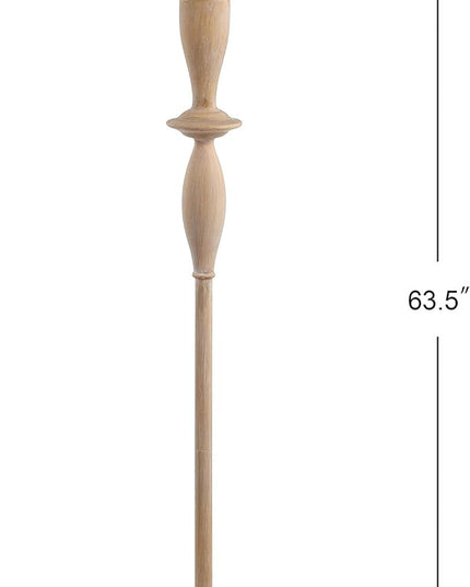 JONATHAN Y JYL3061A Aldrin 63.5" Resin LED Floor Lamp, Traditional, Transitional, Office, Living Room, Family Room, Dining Room, Bedroom, Hallway, Foyer, Brown Wood Finish - LeafyLoom