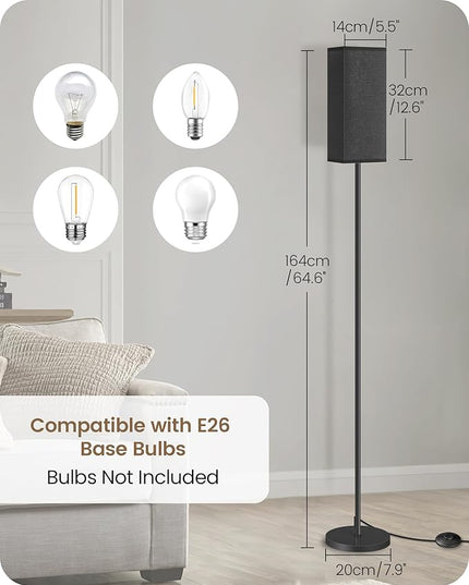Floor Lamp, Pole Lamp with Foot Switch, Modern Standing Lamp Lampshade, Minimalist Freestanding Lamp (Bulb Not Included), for Living Room, Bedroom Office FCC Listed, Black B07LD05 - LeafyLoom