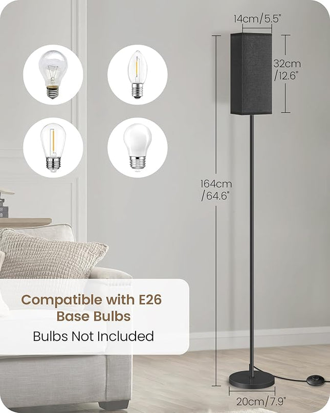 Floor Lamp, Pole Lamp with Foot Switch, Modern Standing Lamp Lampshade, Minimalist Freestanding Lamp (Bulb Not Included), for Living Room, Bedroom Office FCC Listed, Black B07LD05 - LeafyLoom