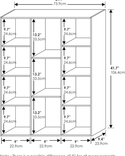 FURINNO 11107WH-GR 7 Reversible, 11-Cube, White Green - LeafyLoom