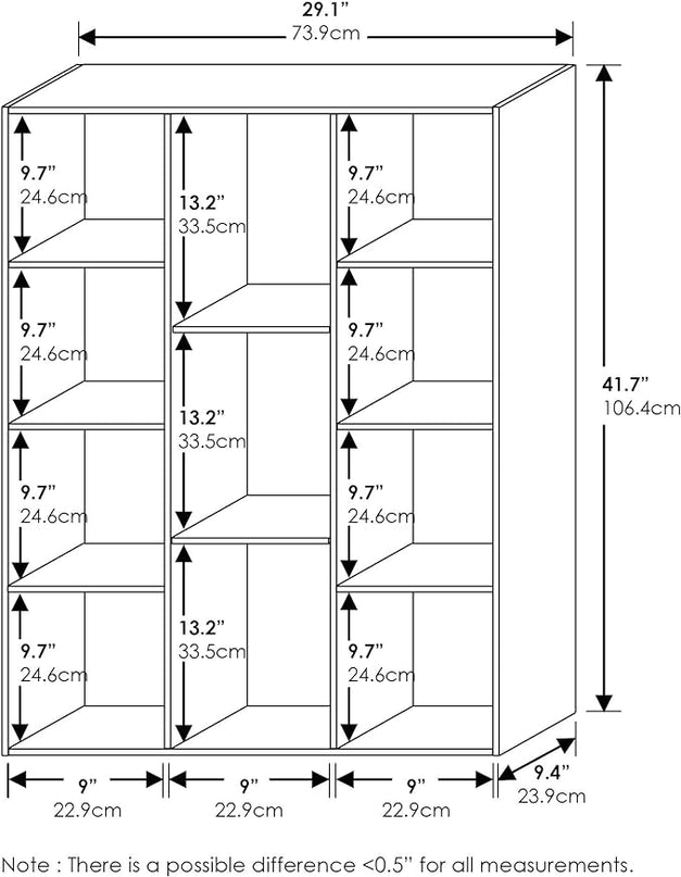 FURINNO 11107WH-GR 7 Reversible, 11-Cube, White Green - LeafyLoom