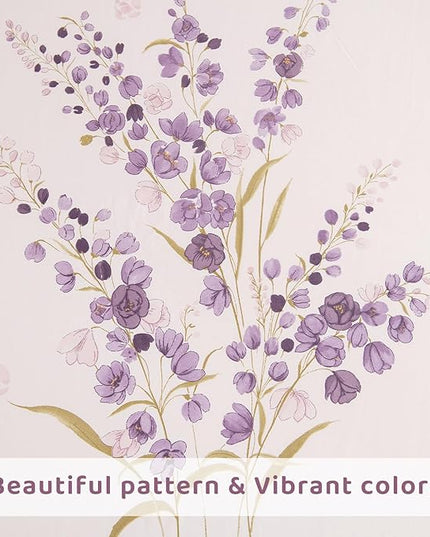 QSH Purple Floral Bed Sheets King Size 100% Egyptian Cotton Lavender Flower Bedding Sheets King Size Bedsheets Sets 17.5" Extra Deep Pocket 4pcs - LeafyLoom