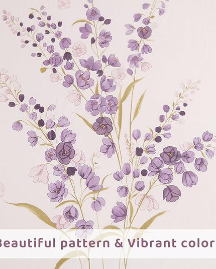QSH Lavender Floral Bed Sheets Queen Size - 100% Egyptian Cotton Sheets Purple Flower Printed Bedding Sheets Queen Size Bed 4pcs Deep Pockets Bed Sheets - LeafyLoom