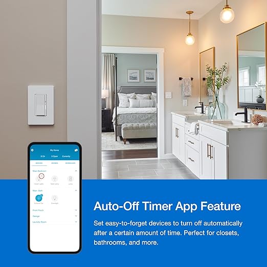 Lutron Caseta Smart Lighting Original Dimmer Switch (Lutron Smart Hub Required), for Light Bulbs, 150 Watt, Single-Pole/3-Way, No Neutral Required, PD-6WCL-WH, White Lutron