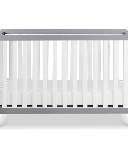 Carter's by DaVinci Colby 4-in-1 Low-Profile Convertible Crib in Grey and White, Greenguard Gold Certified - LeafyLoom