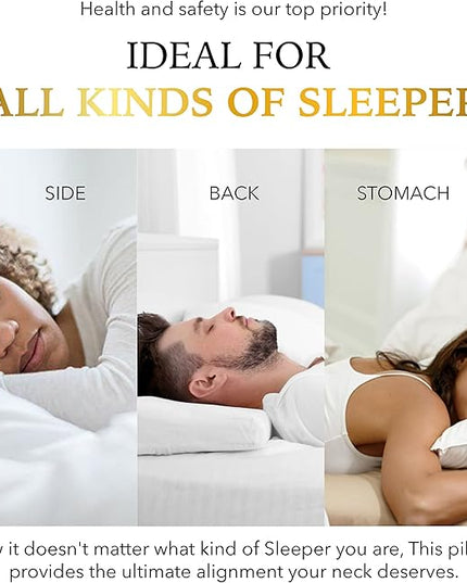 QUBA LINEN Queen Size Bed Pillows - Set of 2, Medium Density, Soft and Supportive for Back, Side, and Stomach Sleepers (Queen (Pack of 2)) ((K-White), Pack of 2) - LeafyLoom