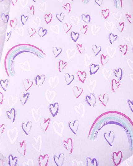 Mooreeke Queen Size Comforter Sets for Girls Kids, 8 Pieces Bed in a Bag Purple Love Heart Rainbow Bedding Comforter Sheet Set with Shams and Decorative Toy Pillow, Ultral Soft Microfiber Kids Bed Set - LeafyLoom
