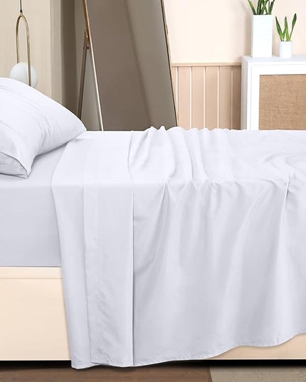 Utopia Bedding Twin Bed Sheets Set - 3 Piece Bedding - Brushed Microfiber - Shrinkage and Fade Resistant - Easy Care (Twin, White) - LeafyLoom