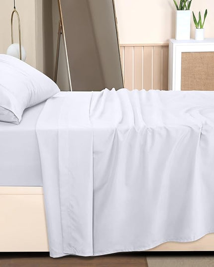 Utopia Bedding Twin XL Sheets - 3 Piece Bedding - Brushed Microfiber - Shrinkage and Fade Resistant - Easy Care (Twin XL Twin Extra Long White) - LeafyLoom