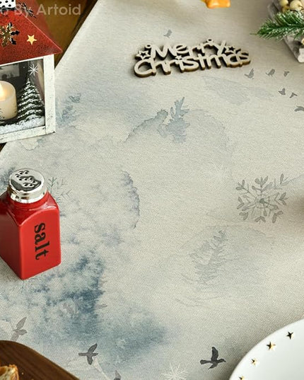 Artoid Mode Green Tree Snow Christmas Table Runner, Seasonal Winter Holiday Kitchen Dining Table Decoration for Home Party Decor 13x36 Inch ArtoidMode