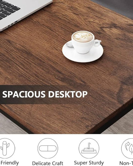Tribesigns Modern Simple Computer Desk, 47 inch Vintage Office Desk Computer Table, Study Writing Study Desk Workstation for Home Office, Rustic Brown - LeafyLoom