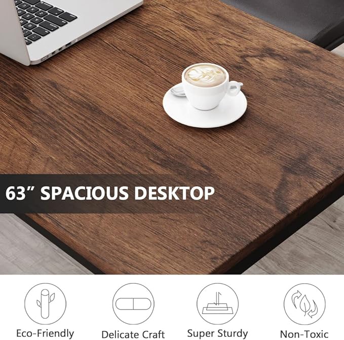 Tribesigns Modern Simple Computer Desk, 47 inch Vintage Office Desk Computer Table, Study Writing Study Desk Workstation for Home Office, Rustic Brown - LeafyLoom