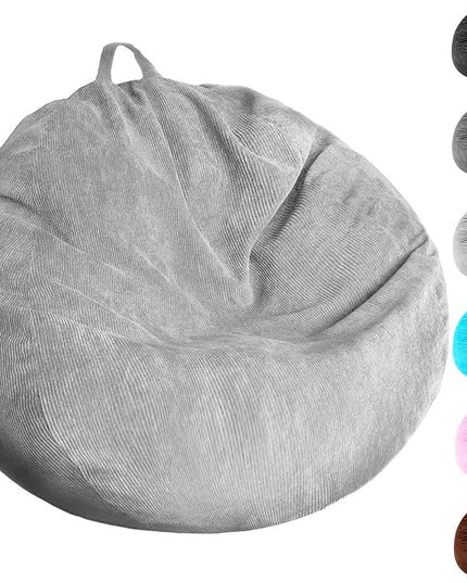 Bean Bag Chair Cover (No Filler) Stuffed Animal Storage Bean Bag Cover Pets Dogs/Cats Lazy Beds. Washable Ultra Soft Corduroy Stuffed for Organizing Plush Toys or Textile, Sack Bean Bag - LeafyLoom