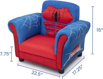 Delta Children Figural Upholstered Chair, Marvel Spider Man (Blue, Red) - LeafyLoom