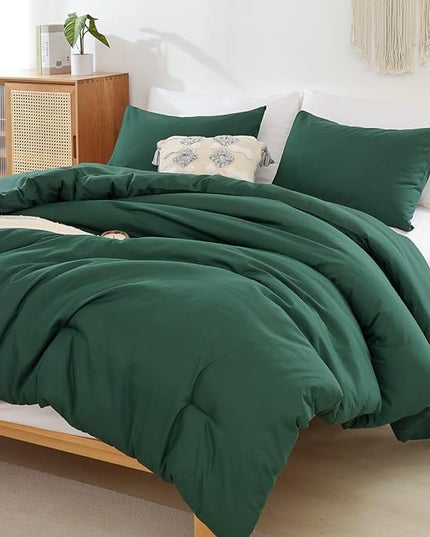 ROSGONIA Twin Comforter Set for College Girls Boys Dark Emerald Green, 1 Comforter 1 Pillowcase,Soft Dorm Bedding All Season Kids Comforter Sets - LeafyLoom