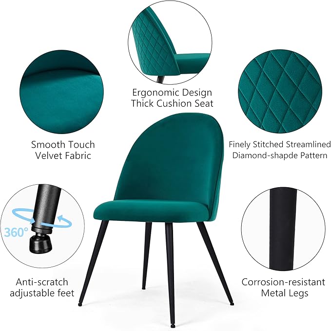 NicBex Haerin-SD-00332-LWJ Dining Chairs, 21.3"x20.5"x33.1", Green - LeafyLoom
