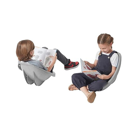 ECR4Kids Leaf Floor Seat, Rocker Chair, Light Grey, 6-Piece - LeafyLoom