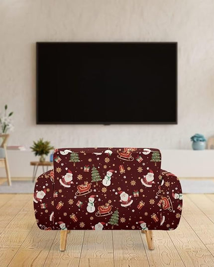 FKELYI Red Christmas Sofa Couch Cover for Indoor Non-Slip Furniture Protector Easy Going Stretch Sofa Slipcover Washable Sofa Slipcovers M FKELYI