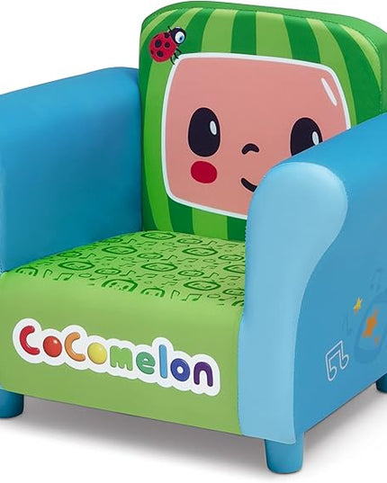Delta Children Colorful Kids Upholstered Chair, One Size, Cocomelon - LeafyLoom