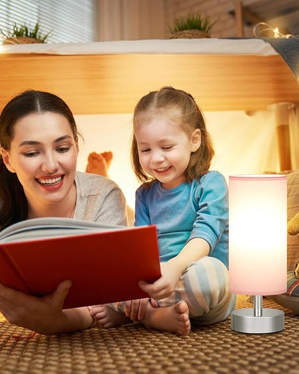 Small Table Lamp for Bedroom - Bedside Lamps for Night Stands, Minimalist Nightstand Light Lamp, Desk Lamps for Reading Room, Kids Room, Living Room, Office, Dorm - LeafyLoom