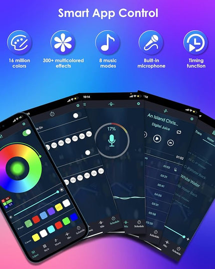 2PCS RGB Floor Lamp, Bluetooth APP and Remote Control 65" Smart Modern Standing Lamp Music Sync 16 Million DIY Colors Changing LED Floor Lamp with Heavy Base for LivingRoom Bedroom GameRoom - LeafyLoom