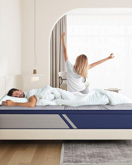 Avenco Mattress Queen, 12 Inch Queen Mattress Hybrid, Medium Firm Queen Mattress in a Box for Pressure Relief and Sound Sleep, Wrapped Coils and CertiPUR-US Foam, Soft Breathable Fabric - LeafyLoom