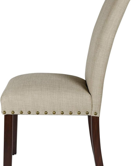 HomePop Classic Parsons Dining Chairs, Tan (Set of 2) - LeafyLoom