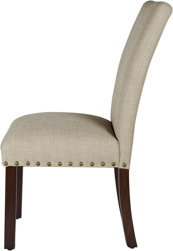 HomePop Classic Parsons Dining Chairs, Tan (Set of 2) - LeafyLoom