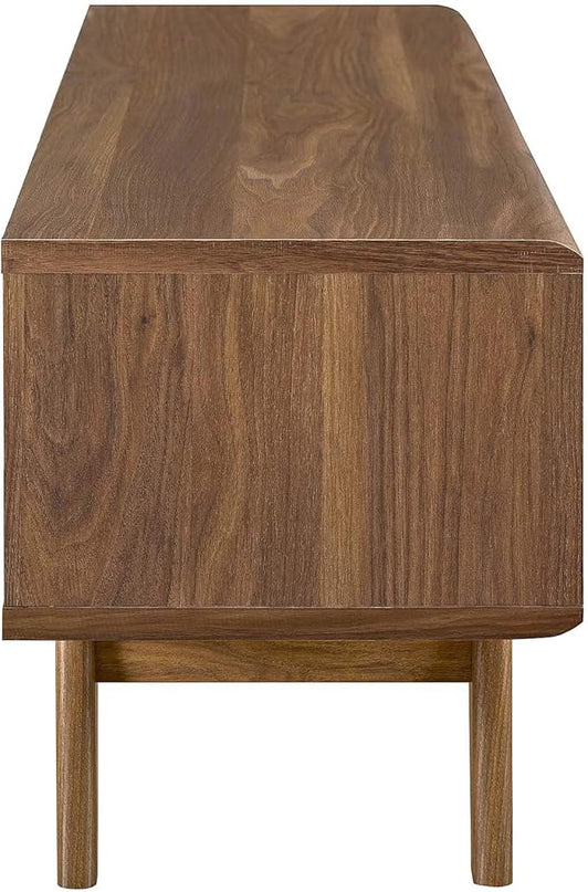 Modway Render 48" Mid-Century Modern Low Profile Media Console TV Stand, 48 Inch, Walnut - LeafyLoom
