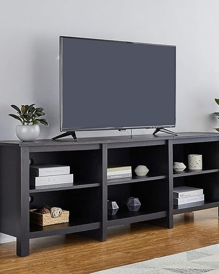 ROCKPOINT Classic TV Stand Storage Media Console Entertainment Center for TV's from 70 Inches to 85 Inches,Espresso(69.1Inchese) - LeafyLoom