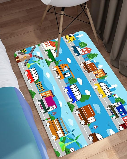 Car Carpet for Kids Kids Rugs for Playroom Car Track Rug Road Rug for Kids Car Play Rug Road Carpet for Toy Cars Car Track Rugs for Boys Car Rug for Boys Room 2'×3' - LeafyLoom