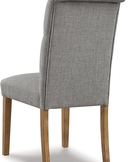 Signature Design by Ashley Harvina French Country 19" Tufted Upholstered Dining Chair, 2 Count, Gray - LeafyLoom