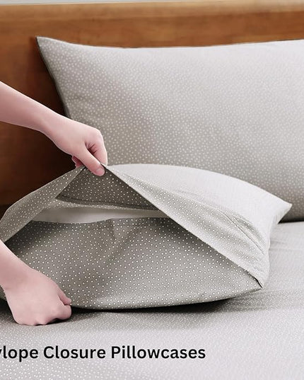LANE LINEN Twin Size Bed Sheets, 100% Organic Cotton Twin Sheet Set, 3Pc Sheets for Twin Bed, Cooling Twin Bed Sheets Boys, Hotel Style Sheets & Pillowcases Set, Deep Pocket Sheets - Snowdrop - LeafyLoom