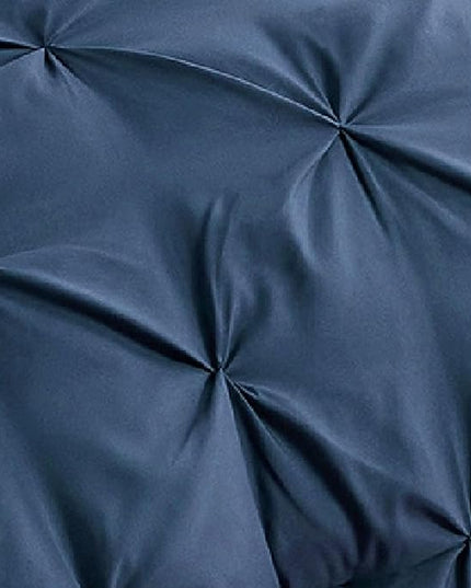 Bedsure Twin Comforter Set with Sheets - 5 Pieces Twin Bedding Sets, Pinch Pleat Navy Blue Twin Bed in a Bag with Comforter, Sheets, Pillowcase & Sham - LeafyLoom
