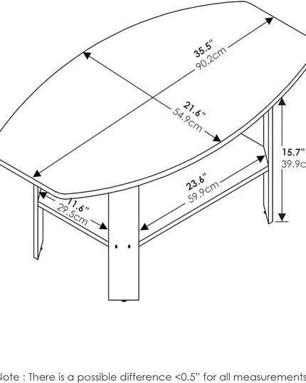 Furinno Simple Design Coffee Table, Espresso - LeafyLoom