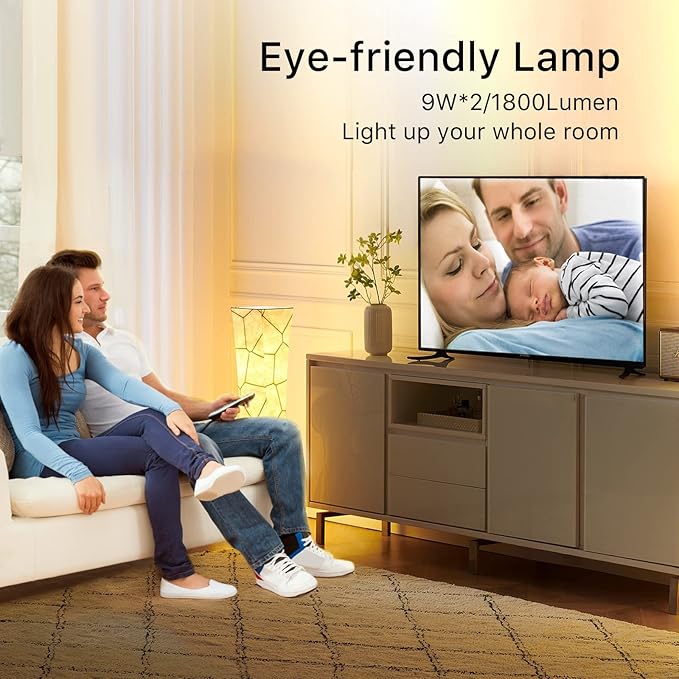 chiphy Floor Lamp, 39" Tall Standing Lamp, 3 Levels Adjustable Brightness LED Bulbs, Column Floor Light, Marble Gradient Fabric Lampshade, Home Decor for Living Room, Bedroom, Kids Room - LeafyLoom